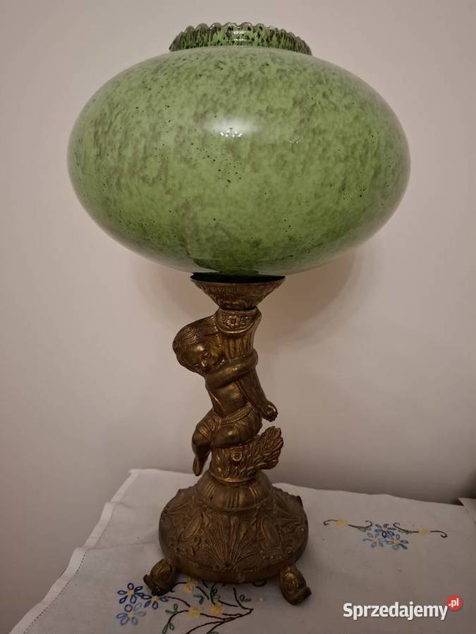 Lampa stołowa z zielonym kloszem Lublin