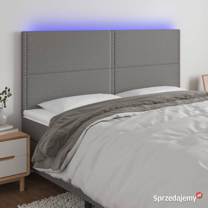 Zagłówek do łóżka z LED ciemnoszary 180x5x118128 Warszawa