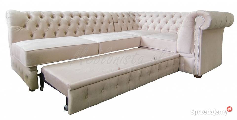 Narożnik Chesterfield z f spania bez boku 260cm Zielona Góra