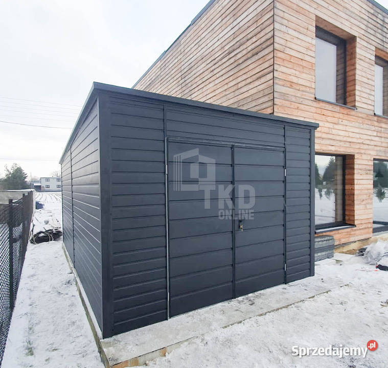 Garaż Blaszany 4x6 Brama uchylna Antracyt TKD152 24m2 Nieruchomości Sopot