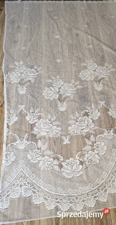 firanka firana duża biała róże kwiaty 246 Kraków