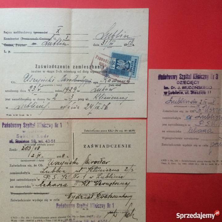 858 Zaświadczenia Szczecin