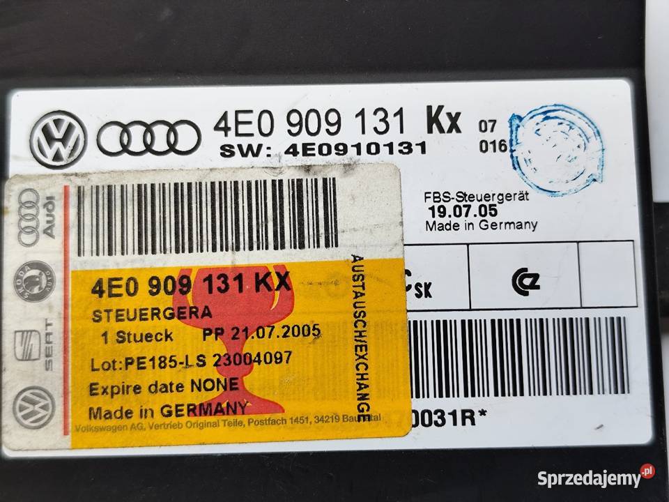 Audi A8 D3 Sterownik Moduł Kessy Klucza