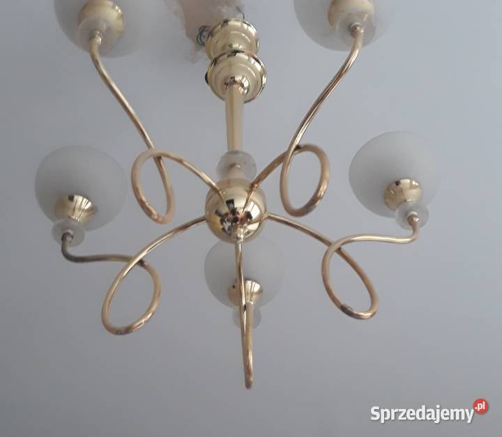 Piękny złoty żyrandol Szczecin