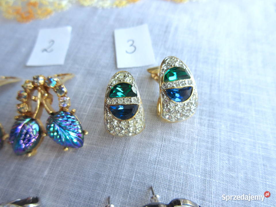 Stara biżuteria klipsy retro lata 80 Straszydle