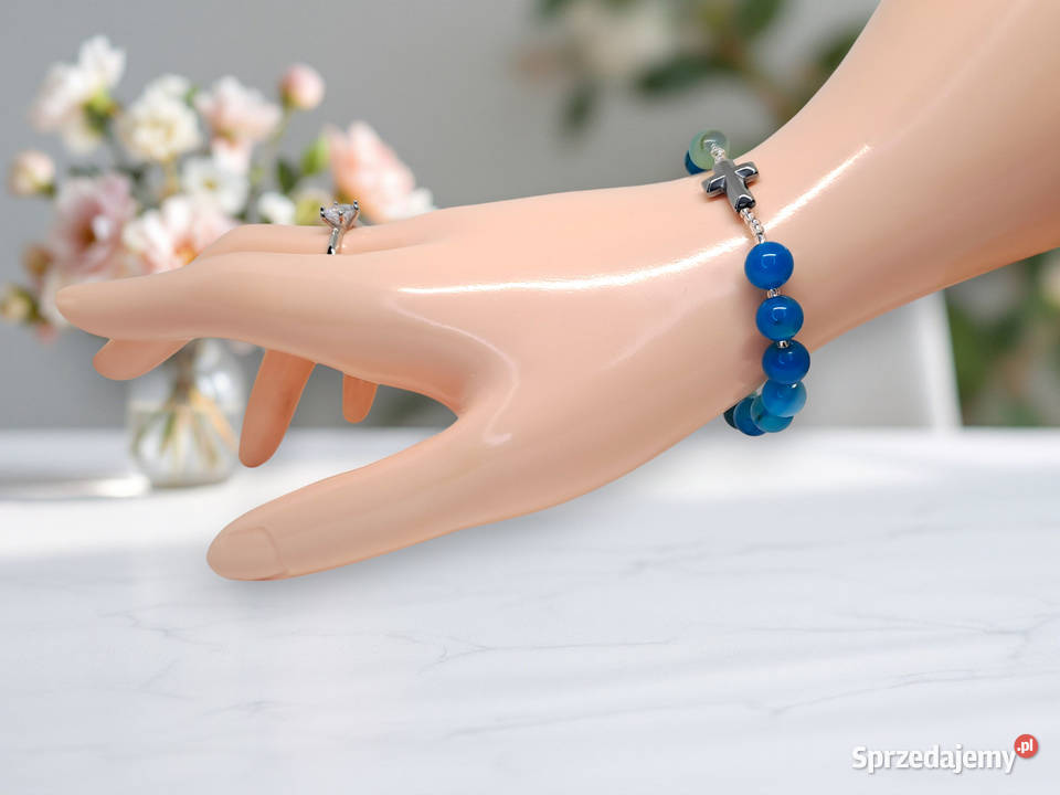 Bransoletka różaniec dziesiątka różańca z agatu Bransoletki Warszawa