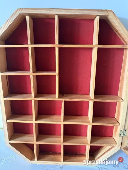 Witryna Ścienna Drewniana Oszklona Vintage Retro śląskie Czerwionka-Leszczyny