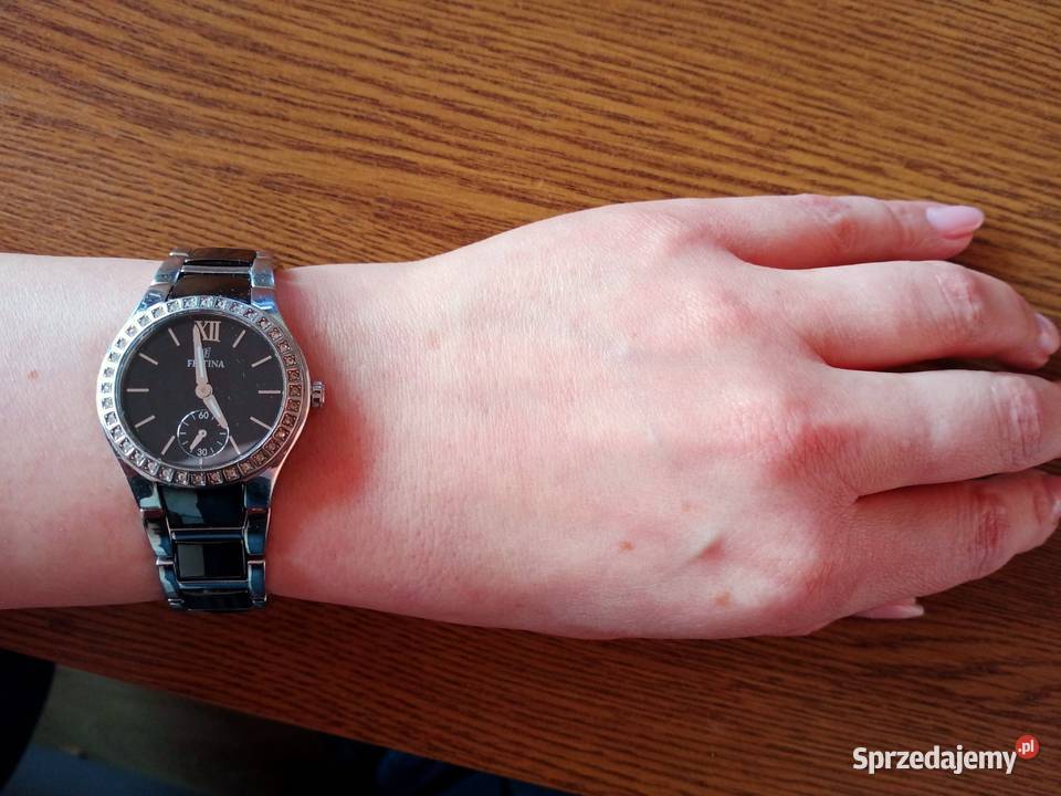 Zegarek wodoszczelny kwarcowy Festina cyrkonie Świnoujście