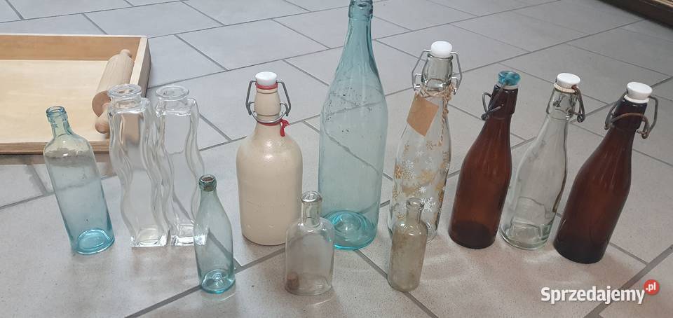 Powojenne butelki zestaw łódzkie Łódź