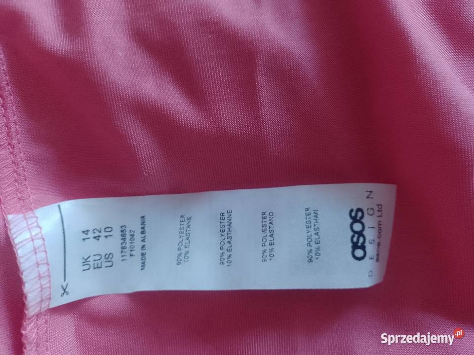 42XL ASOS Długa różowa sukienka letnia z Londynu Kraków