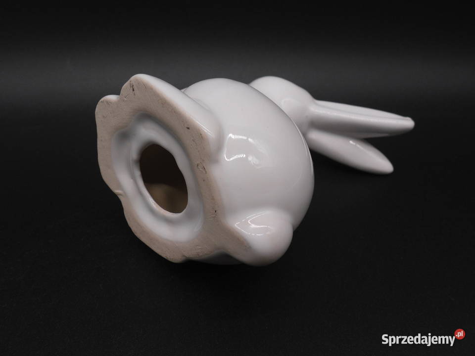 Ceramiczna Figurka Zająca Królika Biała wielkopolskie