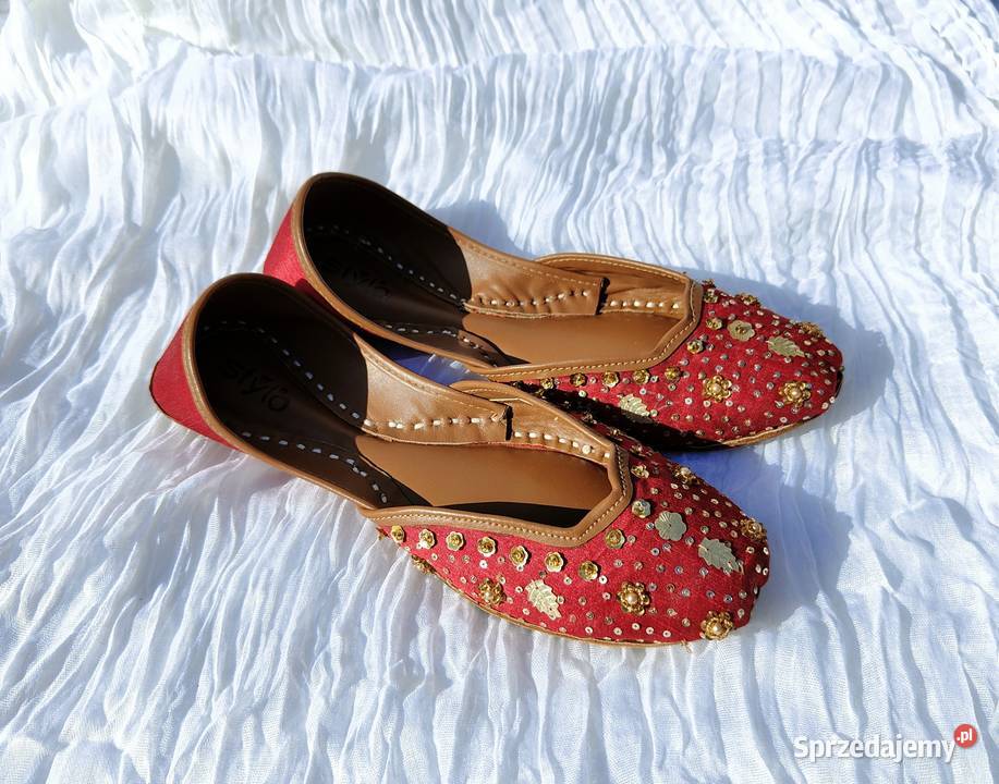 Orientalne buty khussa 38 39 czerwone baleriny inna Balerinki