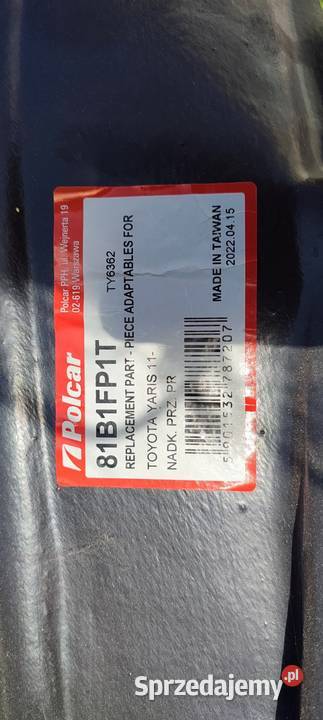 Nadkole przed prawe TOYOTA YARIS XP130 81B1FP1T Pozostałe Stalowa Wola
