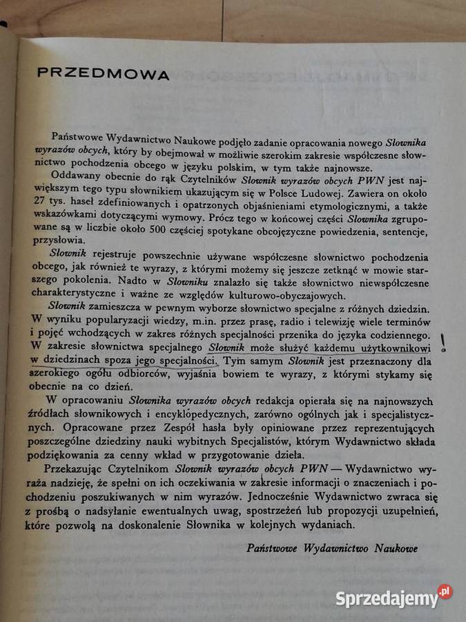 Słownik wyrazów obcych PWN z roku 1971 Siedlce