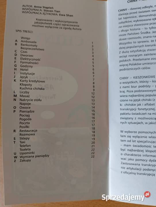 CHINY Kieszonkowe ABC Turysty mini poradnik Złotniki