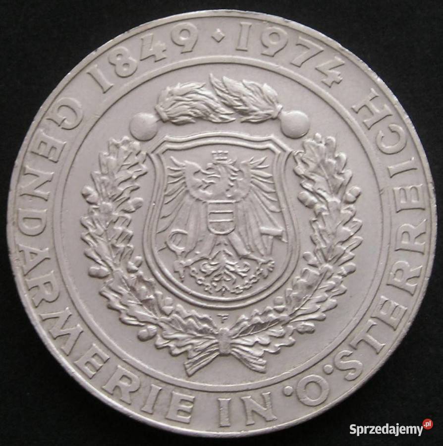 Austria 50 szylingów 1974 SREBRO żandarmeria Łódź