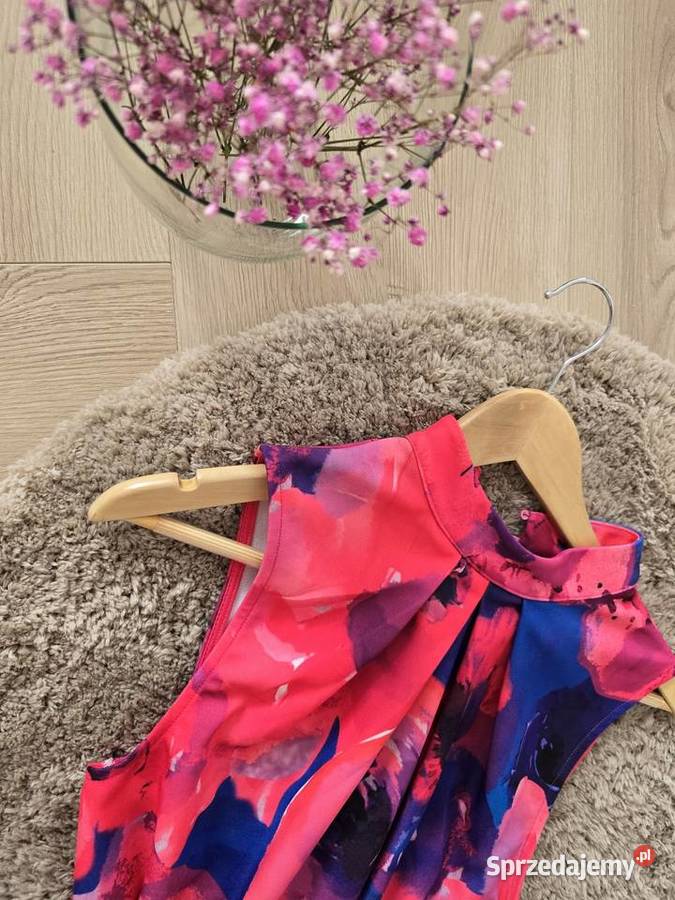 Sukienka z Stójką wyraziste Kolory niebieski Wodzisław Śląski