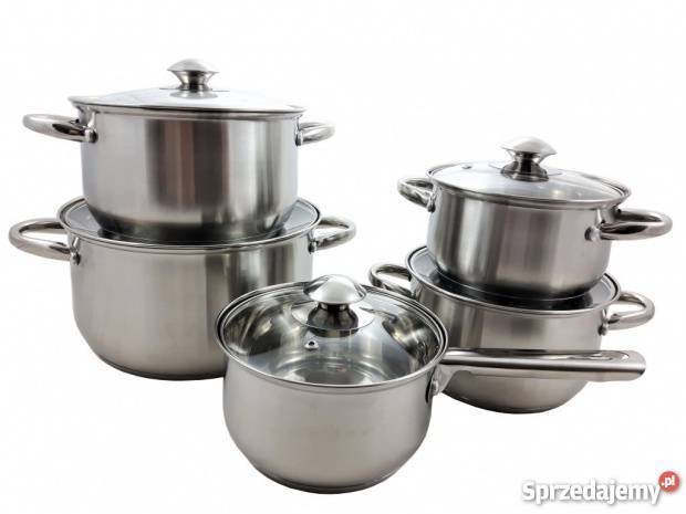 Zestaw garnków 10EL komplet garnki INDUKCJA GAZ odcienie szarości Warszawa