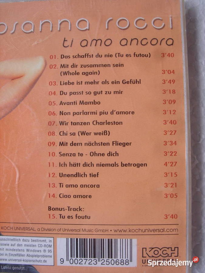 Pop CD ROSANNA ROCCITI AMO ANCORA 2003 Wołów sprzedam