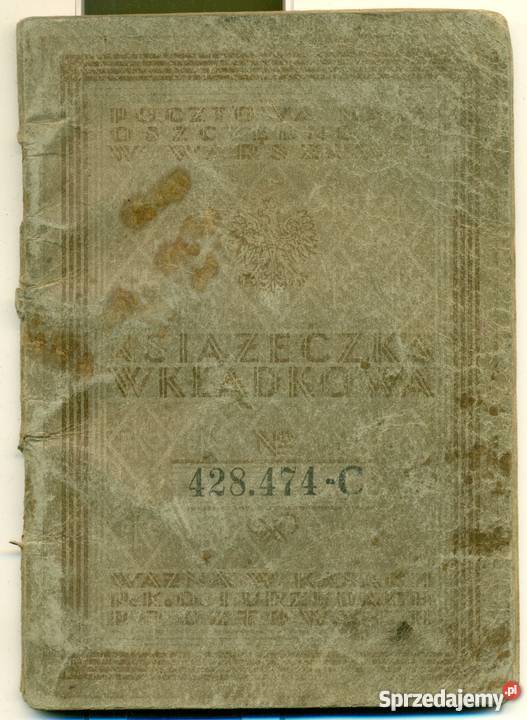 Książeczka wkładkowa PKO Kalisz 1 1932 428474C Ostrów Wielkopolski