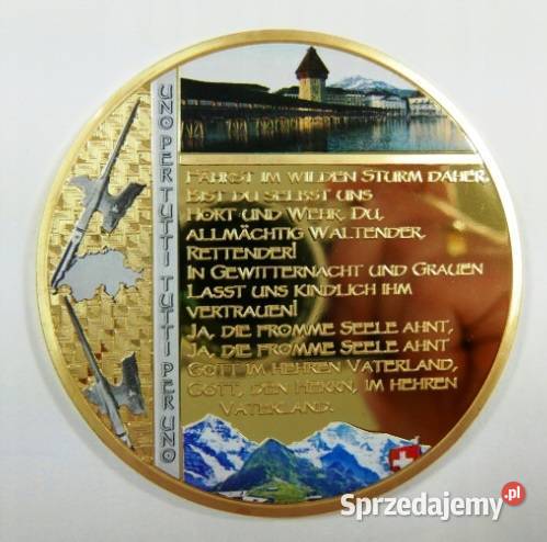 4 x Medal Moneta SZWAJCARIA ZŁOTO 50 mm Olbrzym Modelarstwo Sosnowiec