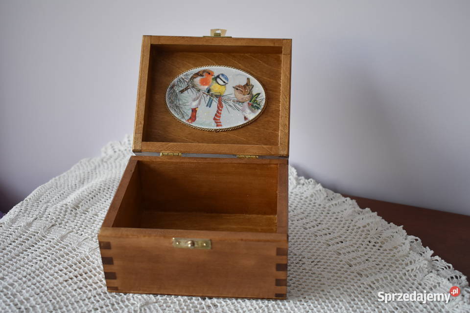 Szkatułka pudełko rękodzieło decoupage Rękodzieło mazowieckie