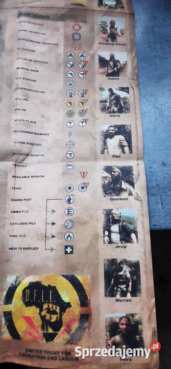 Mapa z gry Far Cry 2 stan idealny Pozostałe Koszalin sprzedam