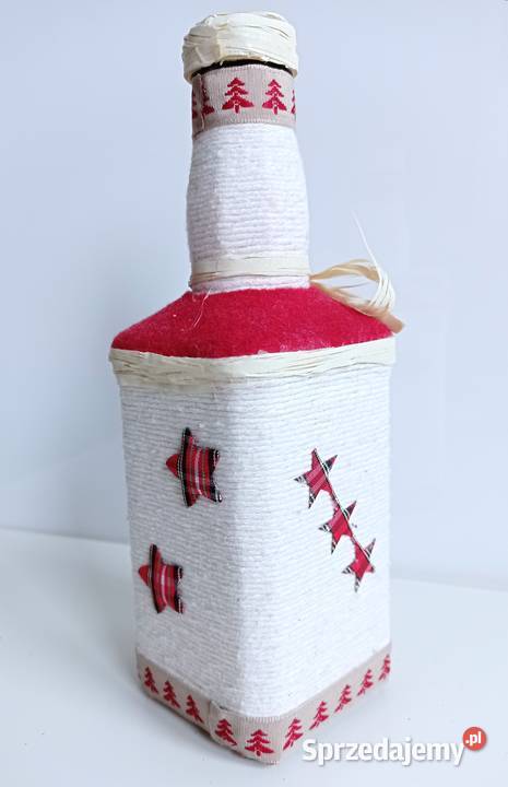 Butelka ręcznie zdobiona Boże Narodzenie Kante sprzedam