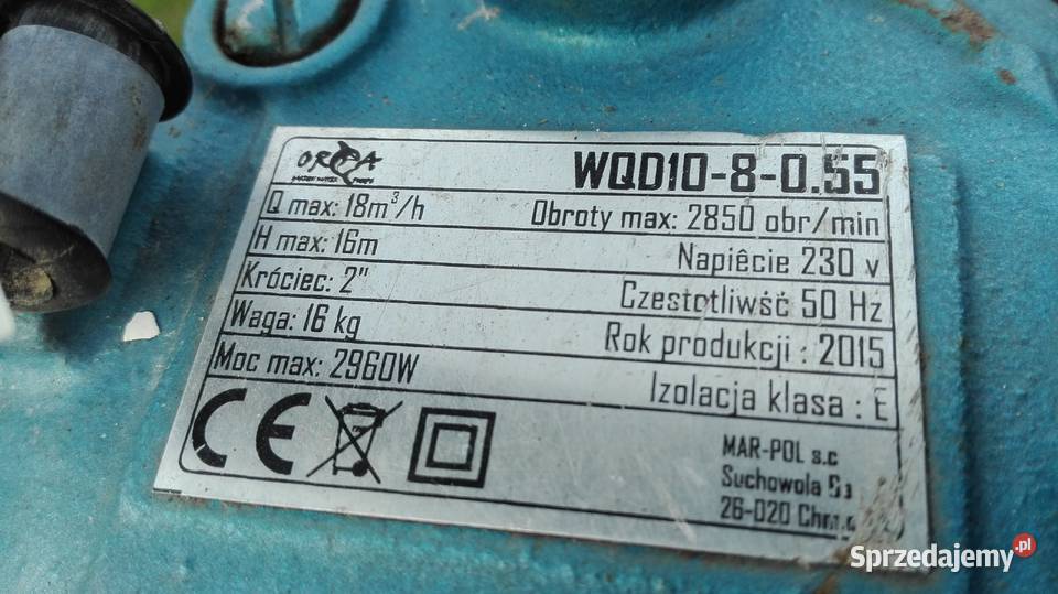 Pompa brudnej wody Orka 230V wielkopolskie Zbiersk-Cukrownia