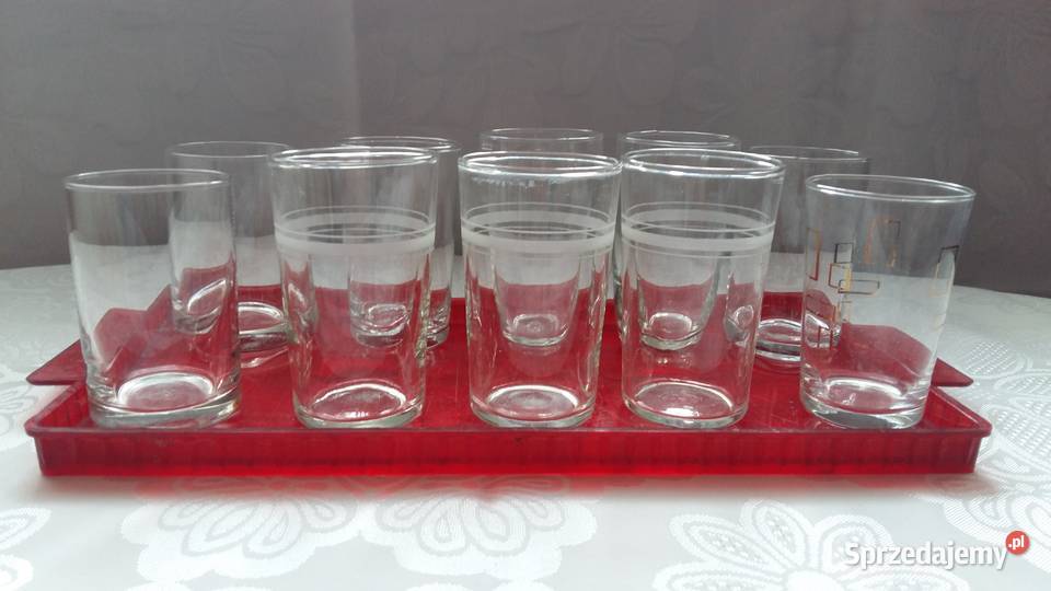 Szklanki literatki retro przezroczysty łódzkie Łódź