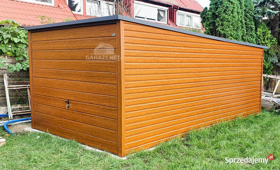 GARAŻ BLASZANY 3M X 5M SPAD TYŁ BRAMA UCHYLNA blacha Gdynia