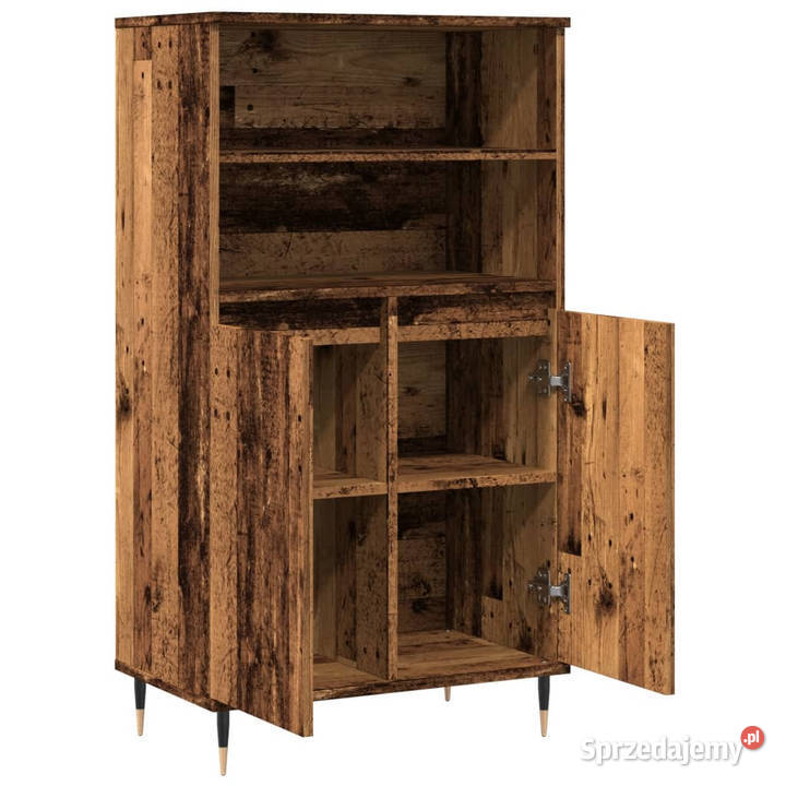 Wysoka szafka stare drewno 60x36x110 WM857458