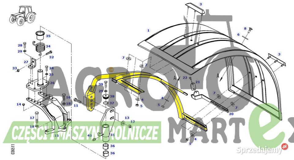 H931700030012 931700030012 UCHWYT BŁOTNIKA LH Wichrów