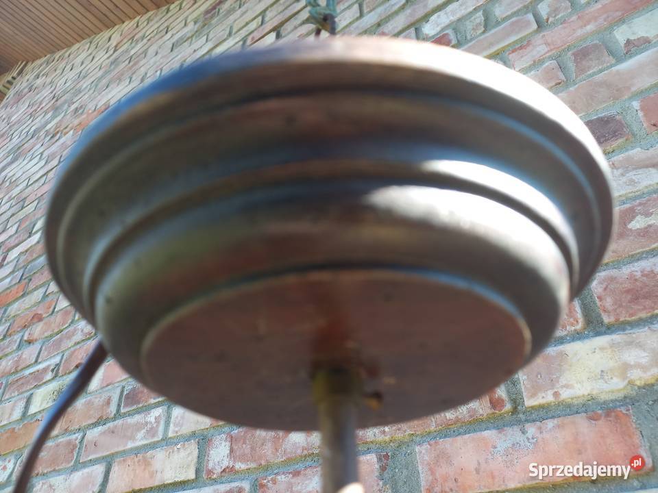 Żyrandol mosiężny metalowy drewniany holenderski zachodniopomorskie Gawroniec