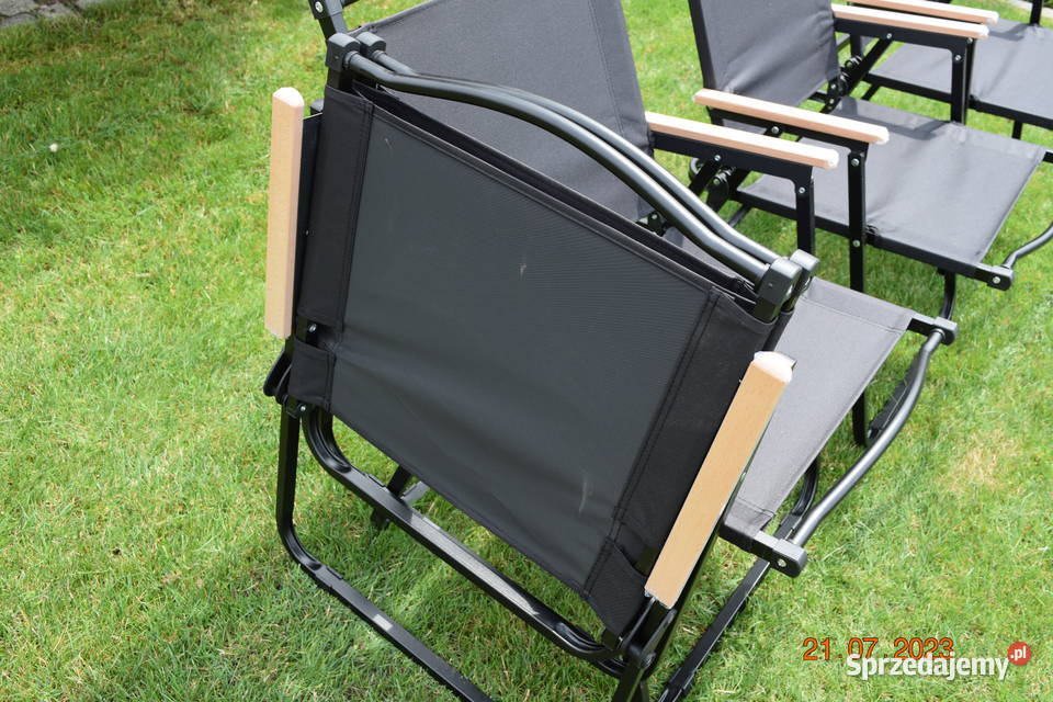 krzesło składane turystyczne campingowe czarne Bosutów