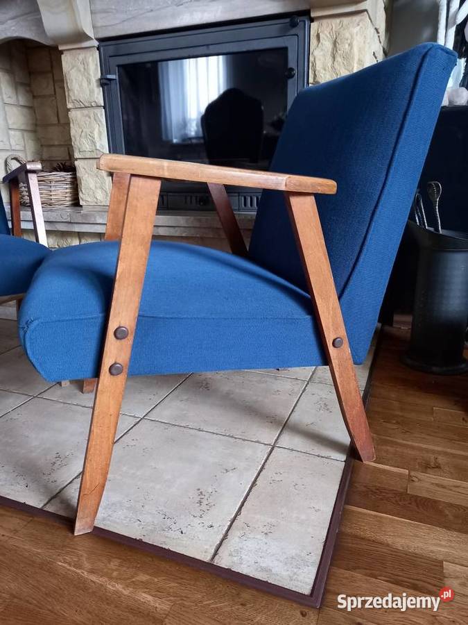 Stare fotele na sprężynach patyczaki PRL vintage wielkopolskie