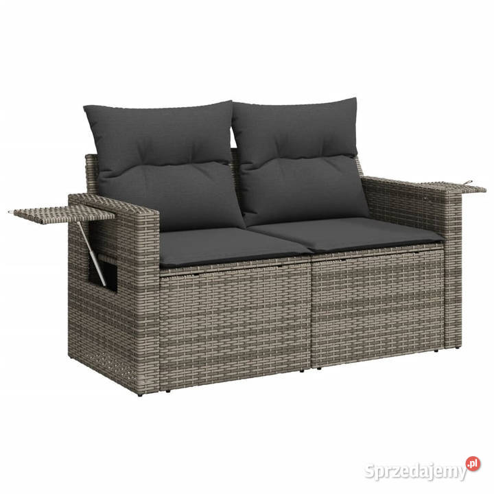 Sofa ogrodowa z poduszkami 2osobowa szara Ogród Warszawa