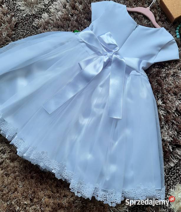 Sukienki do chrztu dziewczynki krótki rękaw Lublin sprzedam