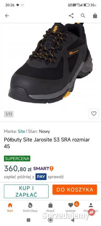 Półbuty Site Jarosite S3 SRA rozmiar 45 zachodniopomorskie Szczecin