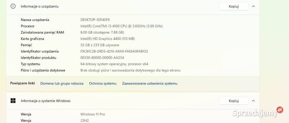 Komputer biurowy PC Windows 11 i3 2x 36Ghz 12GB Lublin