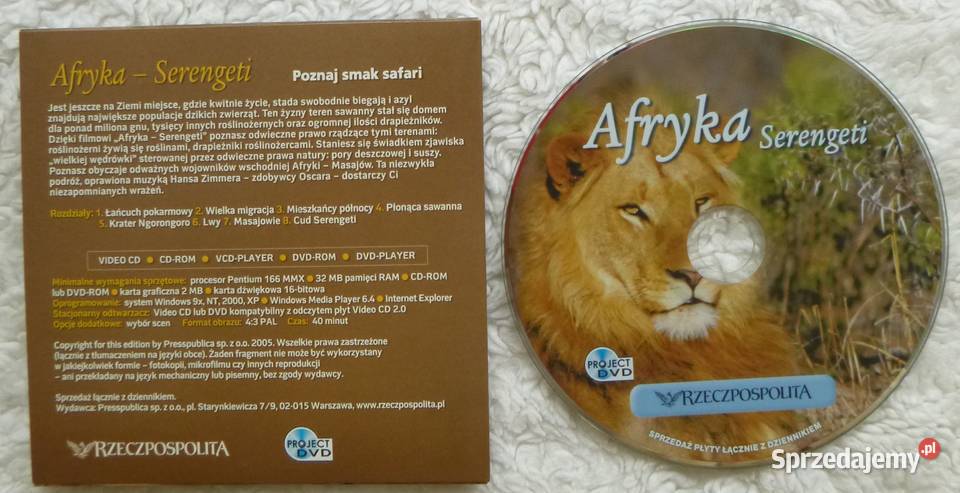 Film VCD Afryka Serengeti Poznaj smak safari Warszawa