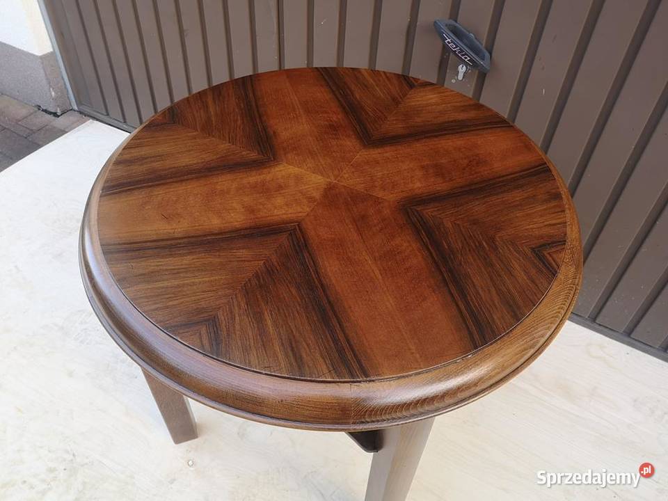 Stolik Ława Okrągły ARTDECO Orzech Antyk Stary Meble wielkopolskie Swarzędz