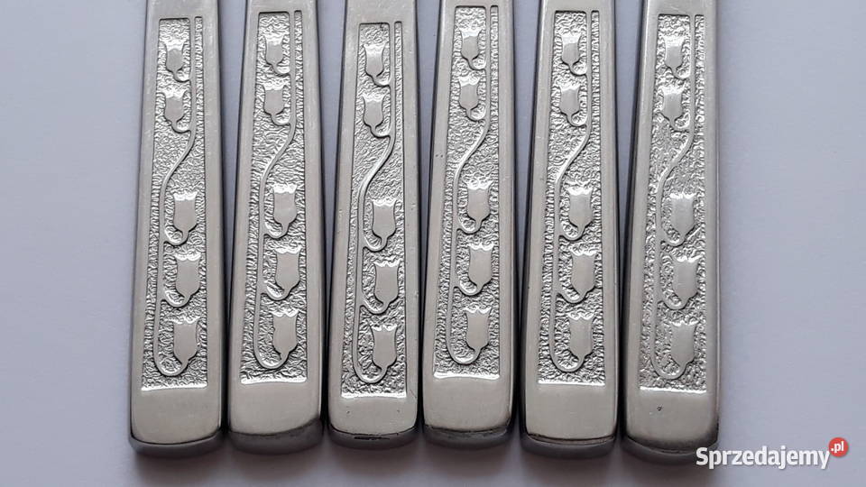 Noże obiadowe 1 KONWALIE Gerlach sztućce PRL Zastawa stołowa Dąbrowa Górnicza