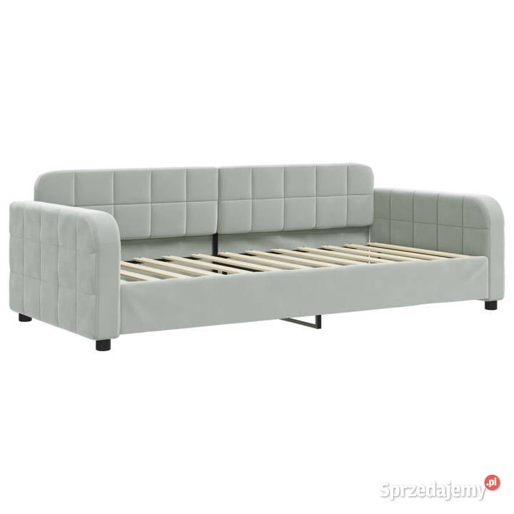 Sofa z funkcją spania jasnoszara obita aksamitem mazowieckie sprzedam