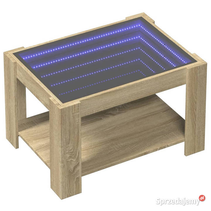 Stolik kawowy z LED dąb sonoma 73x53x45 WM847548 mazowieckie Warszawa