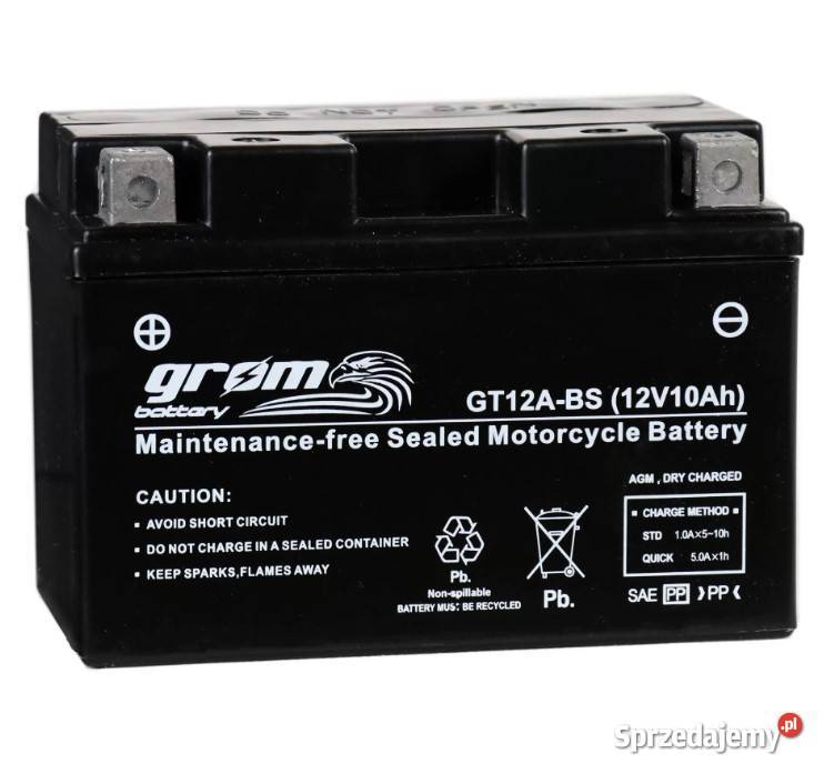 Akumulator motocyklowy GROM GT12ABS YT12ABS 12V Lubin