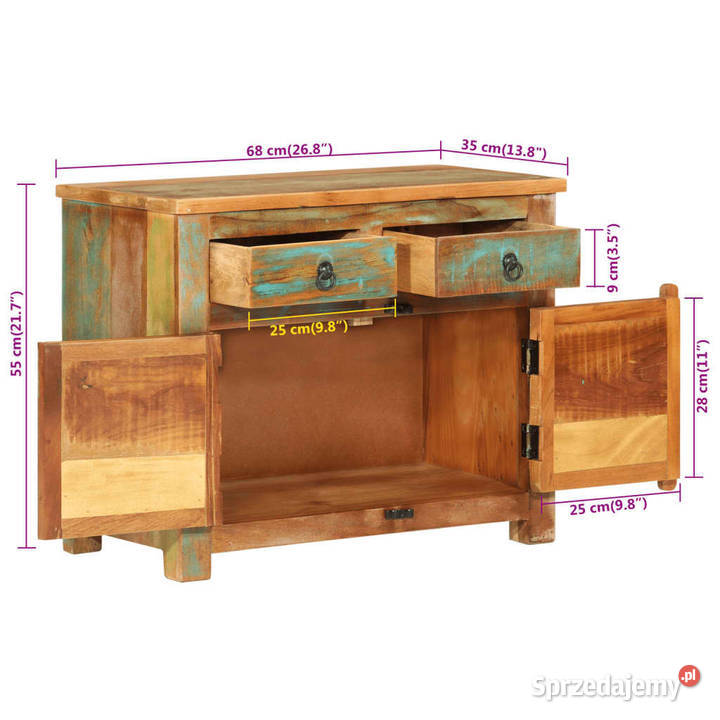 Szafka 68x35x55 lite drewno z odzysku WM353760 Warszawa