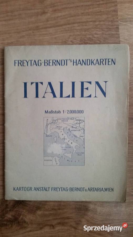 Mapa ITALIEN 12000000 FREYTAGBERNDTs HANDKARTEN Antykwariat Puławy