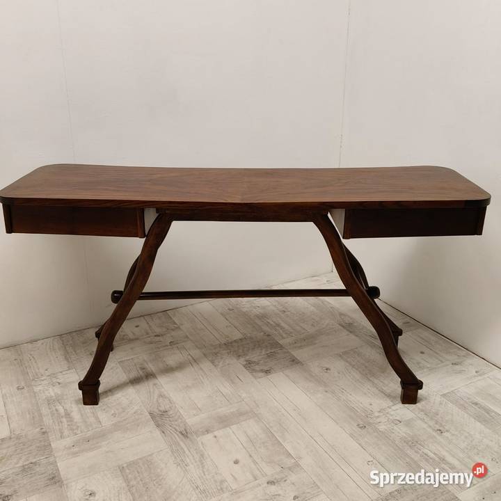 Biurko Mid century art deco orzech lata 50te Radomsko