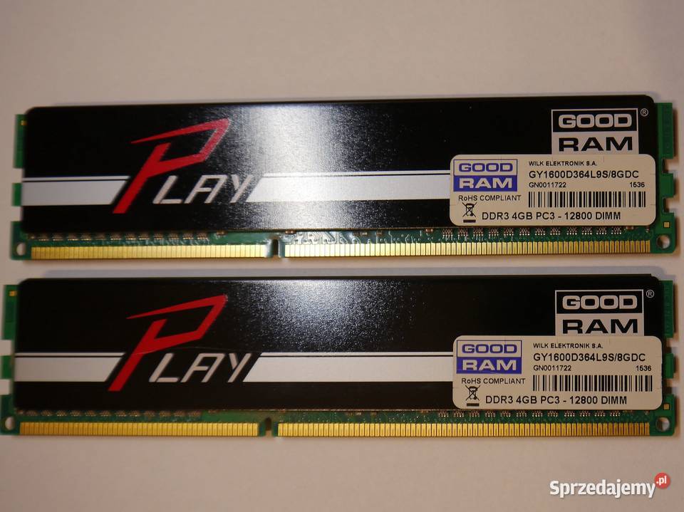Pamięć RAM GoodRAM Play 8GB DDR3 1600MHz Dual Gdańsk